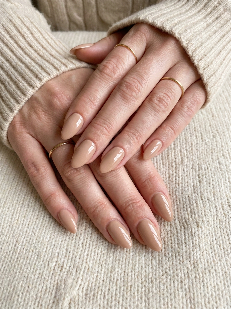 Glossy Nude Nails